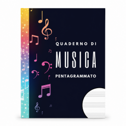 Quaderno di Musica Pentagrammato: Grande Formato, 12 Pentagrammi per pagina